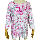 Christopher & Banks Womens 3/4 Sleeve Embellished Breast Cancer Shirt