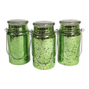 (3) Valerie Parr Hill Mercury Glass Illuminated Mason Jar Candle Holders