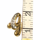 Gold Plated Vintage Rhinestone Initial Letter G Brooch Pin