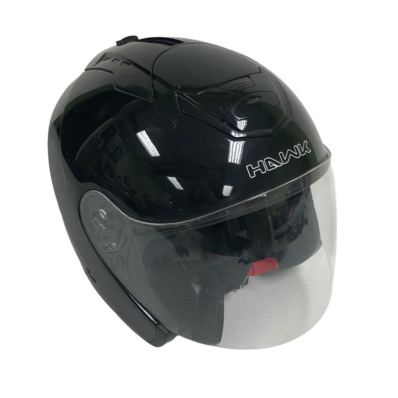 Hawk Dropdown Clear Full Shield Black Motorcycle Helmet AP-80