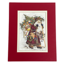 Peggy Abrams Toys In Tow Santa Claus Christmas Double Matted 6.5"x4.5" Picture