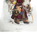 Peggy Abrams Toys In Tow Santa Claus Christmas Double Matted 6.5"x4.5" Picture