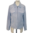 Denim & Co Womens Zip Up Short Genuine Leather Jacket