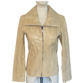 Pamela McCoy Womens Leather Snakeskin Zip Up Jacket