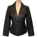 East 5th Womens 3 Button Genuine Leather Blazer