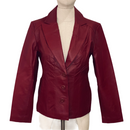 East 5th Womens 3 Button Genuine Leather Blazer