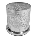 PartyLite Fireworks Celebration Silver Candle Sleeve Cover Votive Hurricane