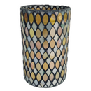 Yankee Candle Silver Gold Mosaic Glass Jar Candle Votive Holder