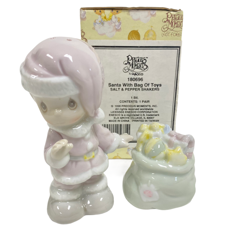Precious Moments Santa With Bag Of Toys Salt & Pepper Shakers