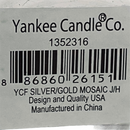 Yankee Candle Silver Gold Mosaic Glass Jar Candle Votive Holder