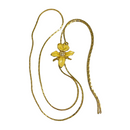 Enamel Yellow Flower Goldtone Bolo Tie Necklace