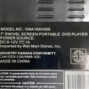 7" Swivel Screen Portable CD/DVD Player ONA16AV008