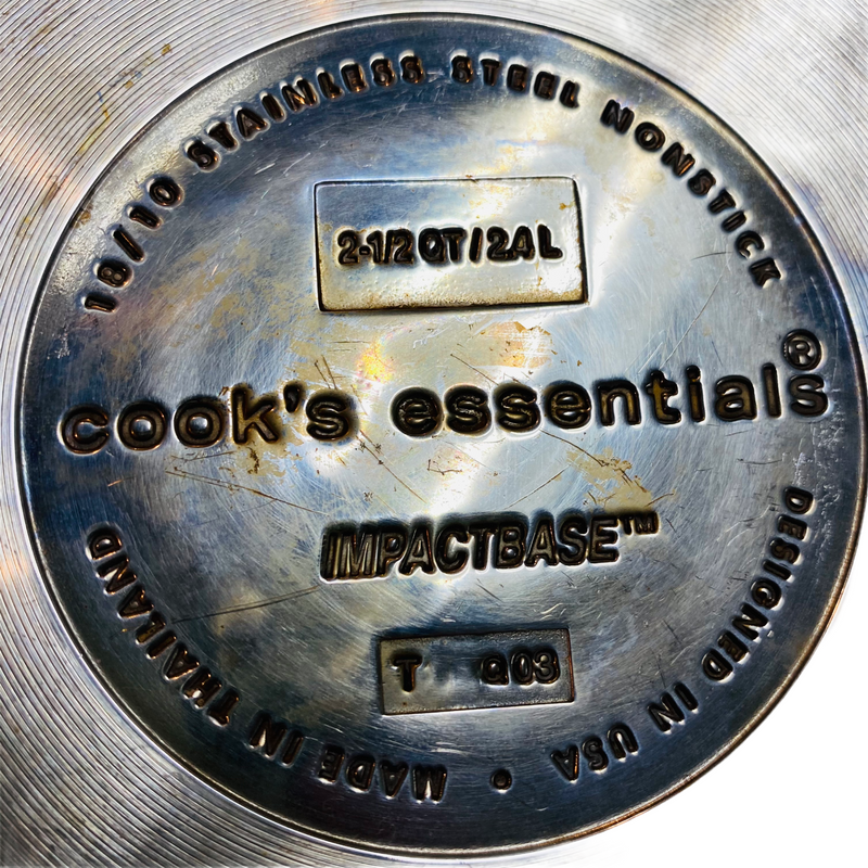 Cook's Essentials Impactbase Stainless Steel Nonstick 2-1/2 Qt Pot w/ Lid