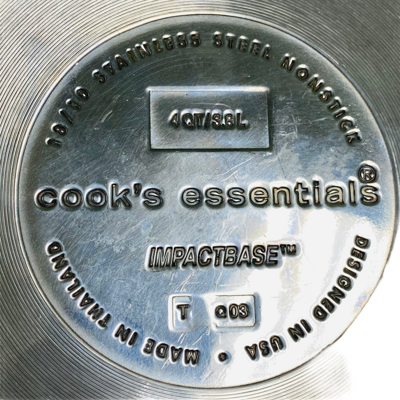 Cook's Essentials Impactbase Stainless Steel Nonstick 4 Qt Pot w/ Lid