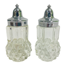 3.75" Glass Studded Salt & Pepper Shaker Set