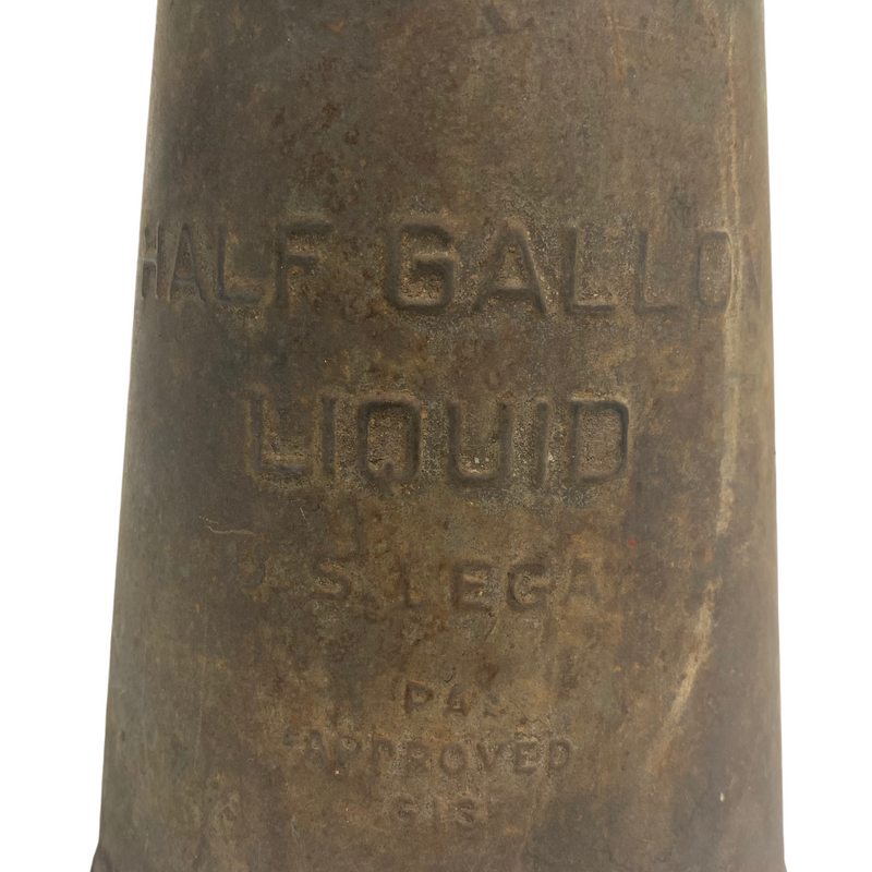 Half Gallon Liquid Oil Vintage Railroad Metal Can G13