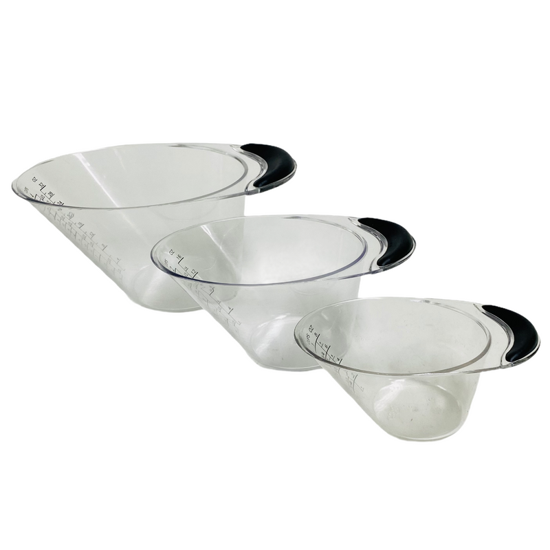 (3) The Pampered Chef Easy Read Silicone Handle Measuring Cups Set