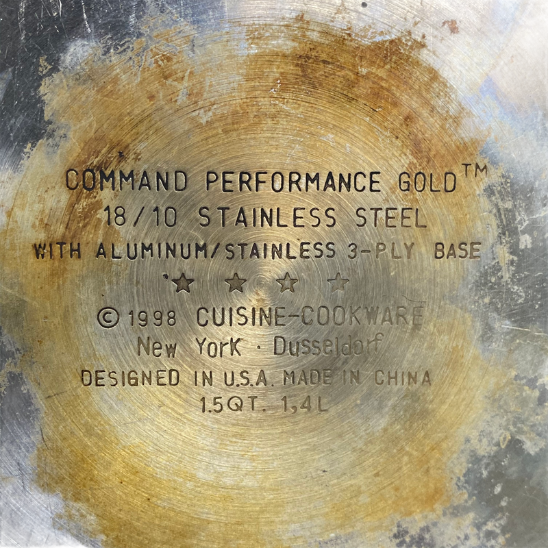Cuisine-Cookware Command Performance Gold 1.5 Qt Saucepan Pot w/ Lid