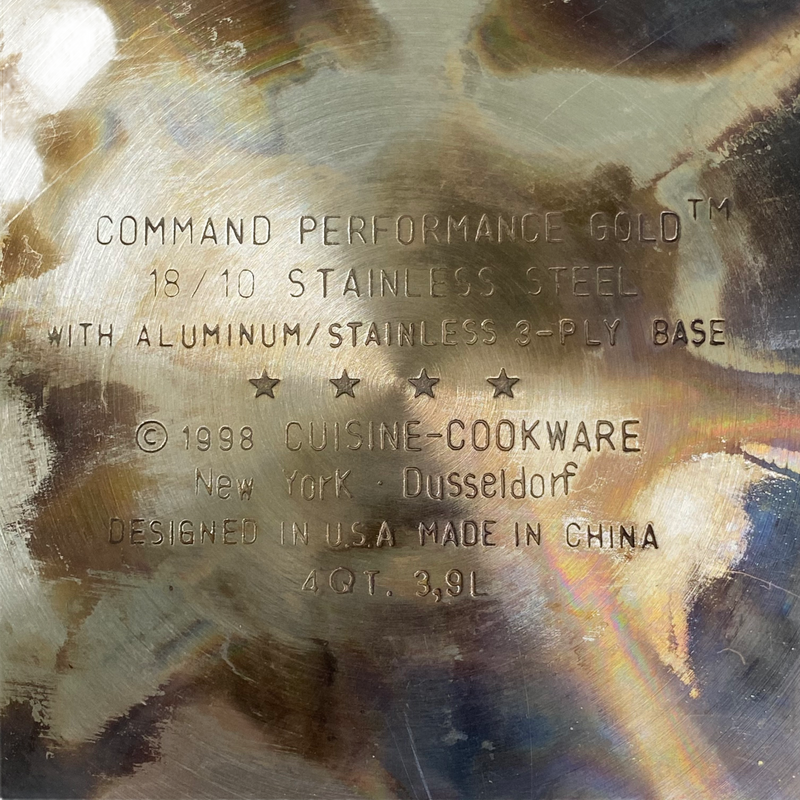 Cuisine-Cookware Command Performance Gold 4 Qt Pot w/ Lid