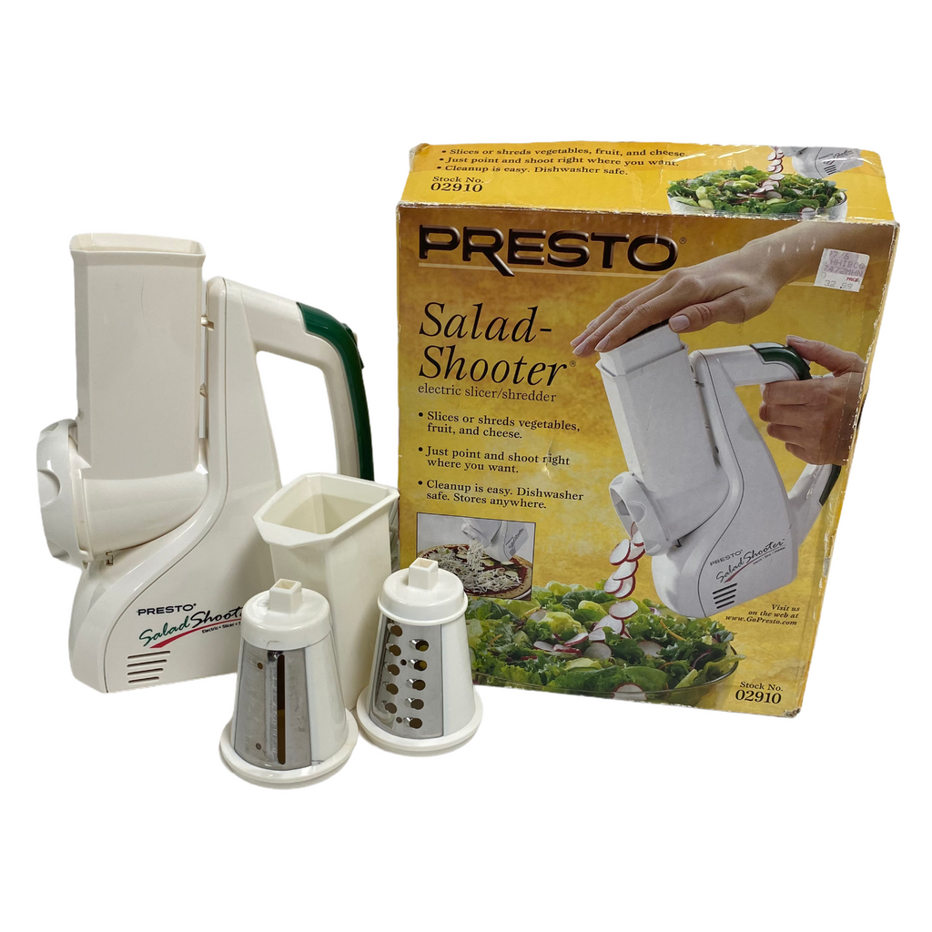 New Presto 02910 Electric 5 Piece Salad Shooter, Slicer, Shredder