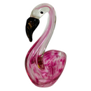 6" Hand Blown Glass Pink Flamingo Figurine