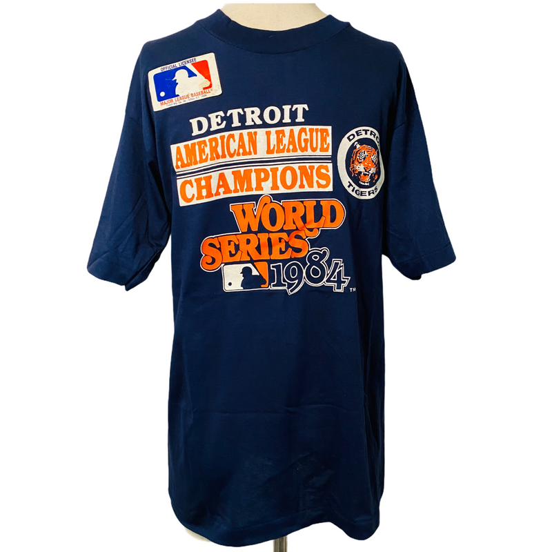 Trench Mens Blue 1984 Detroit Tigers American League Champions World Series Tshirt