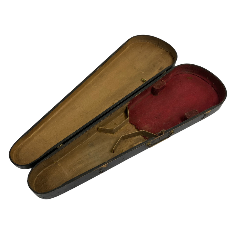 GSB Original Improved Vintage Black Wood Arch Coffin Violin Case