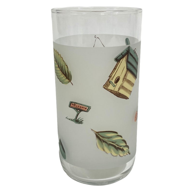 (6) Pfaltzgraff Naturewood Frosted Glass 16 oz Tumblers