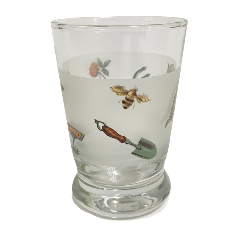 (4) Pfaltzgraff Naturewood Frosted Glass Pedestal Footed 6 oz Juice Glasses