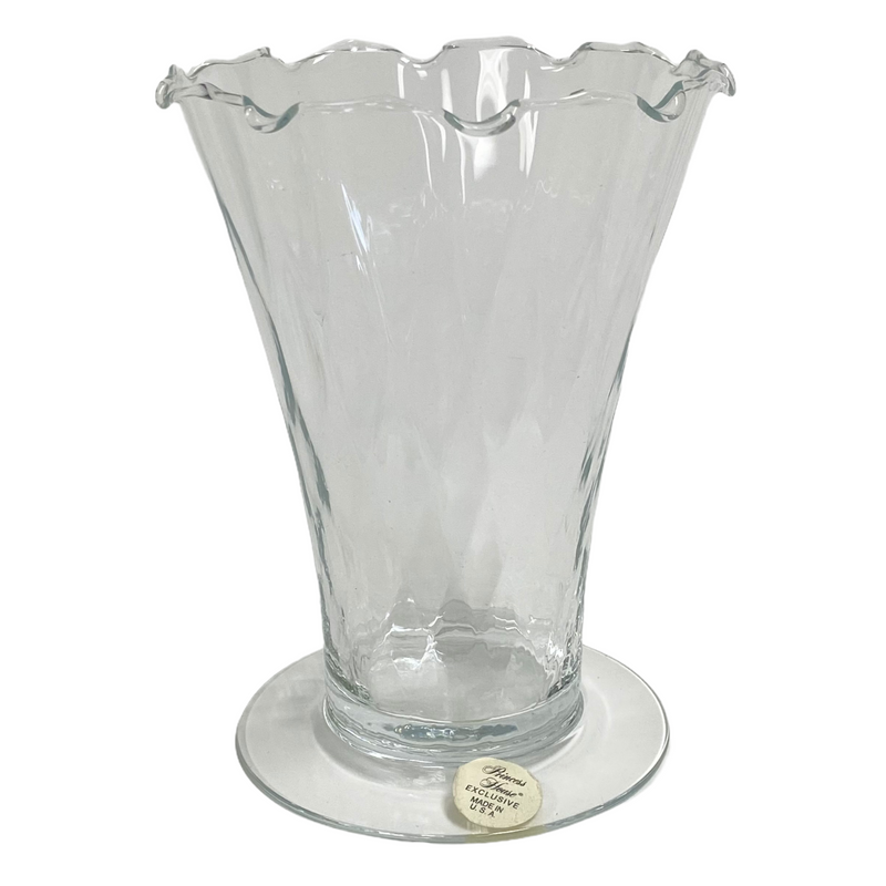 Princess House Ruffle Edge Crystal Glass 6" Vase