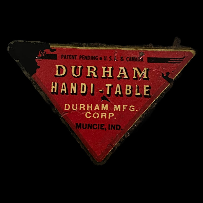 (4) Durham Handi-Table Vintage 1940 Metal 15x12x21.5" TV Table Trays Stand Set