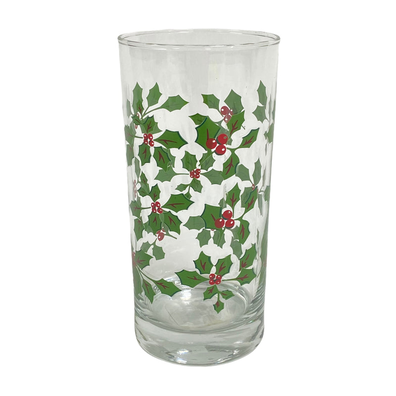 (6) Christmas Holly Berry Glass 16.3 oz Tumbler