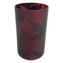 Yankee Candle Flicker Leaves Burgundy Red Glass 8" Candle Holder 1521610