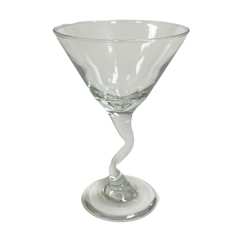 (4) Libbey Zig Zag Z Stem Clear Glass 8 oz Martini Glasses