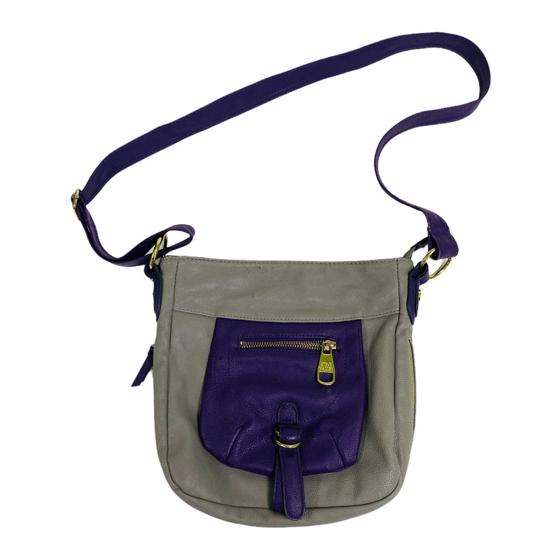 Steve Madden Silver/Grey Purple Leather Crossbody Bag Purse