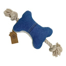 Levi's X Blue Denim & White Sherpa Dog Bone Pet Toy