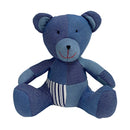 Levi's X Blue Denim Patchwork 10" Stuffed Decorative Plush Bear Pillow