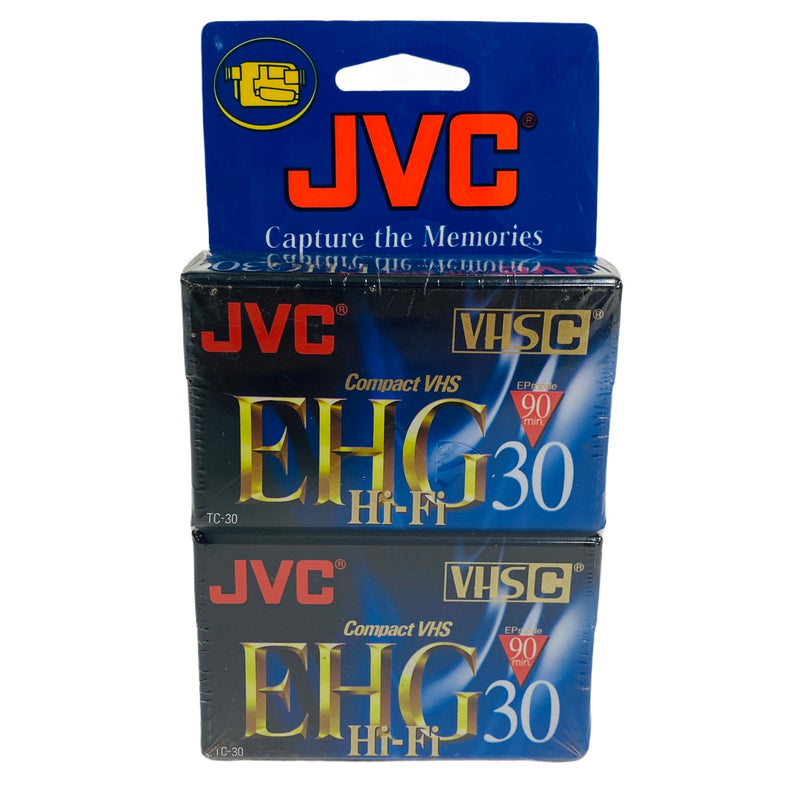 JVC 90 Minute EHG Hi-Fi Compact VHS C Tapes TC-30 - 2 Pack