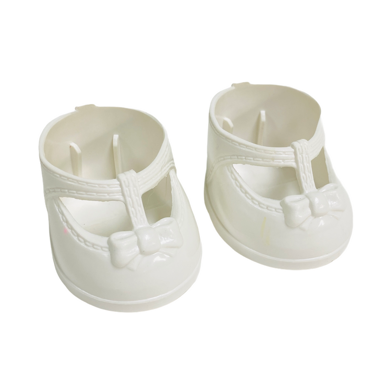 Cabbage Patch Kids CPK White Rubber Doll Bow Shoes