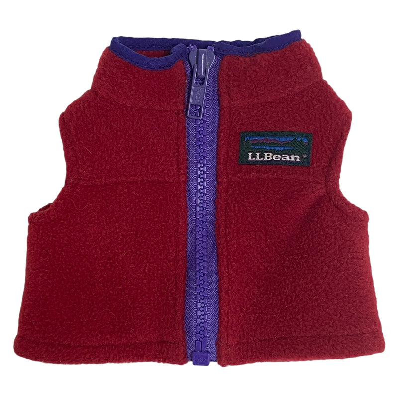 L.L. Bean Red Fleece Purple Zip Up Fits 18" Doll Vest