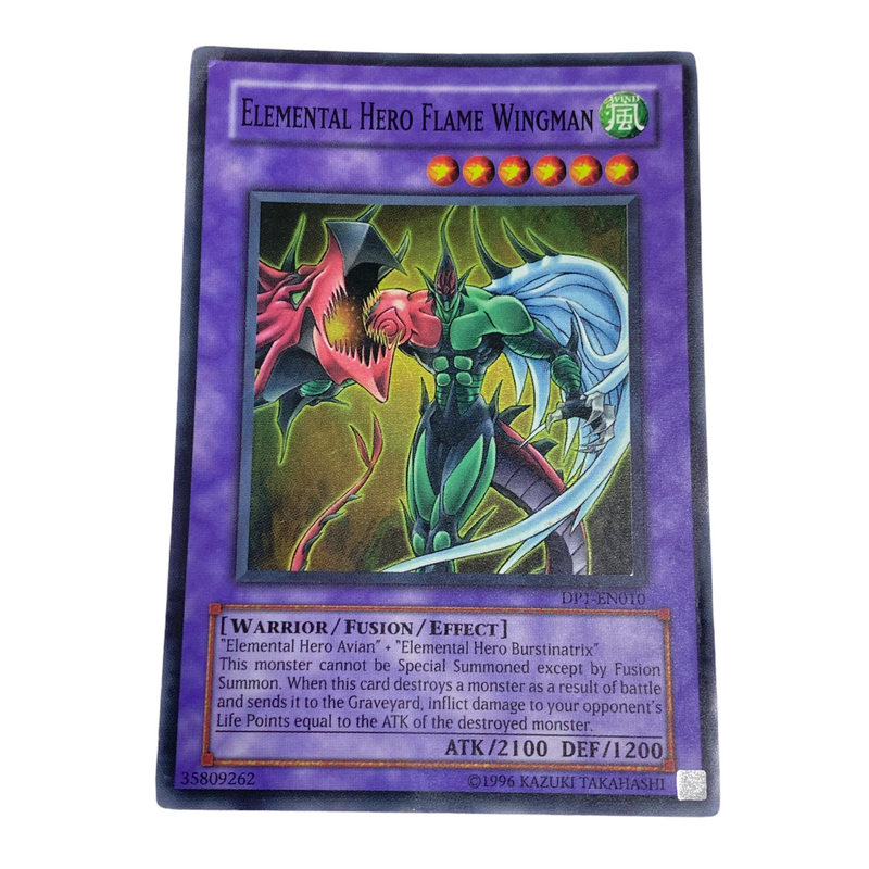 Yu-Gi-Oh! Elemental Hero Flame Wingman Super Rare Trading Card DP1-EN010