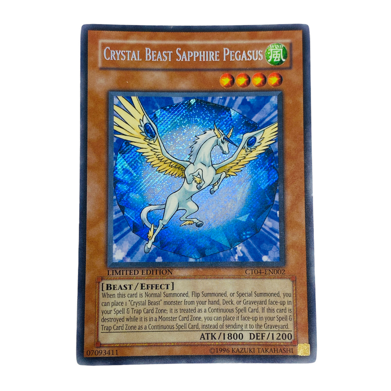 Yu-Gi-Oh! Crystal Beast Sapphire Pegasus Secret Rare Trading Card CT04-EN002