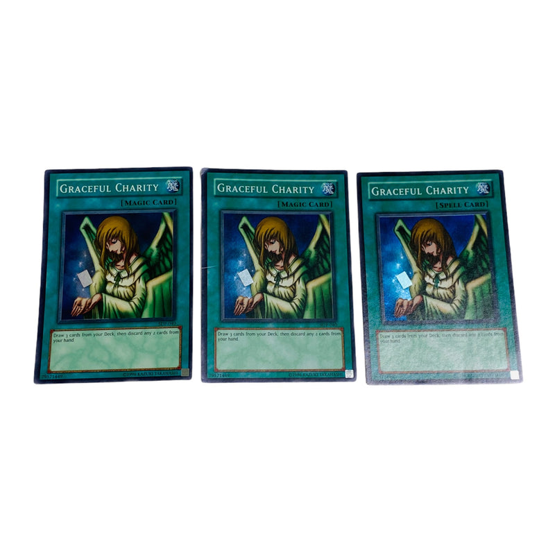 (3) Yu-Gi-Oh! Graceful Charity Unlimited Super Rare Trading Cards SDP-040
