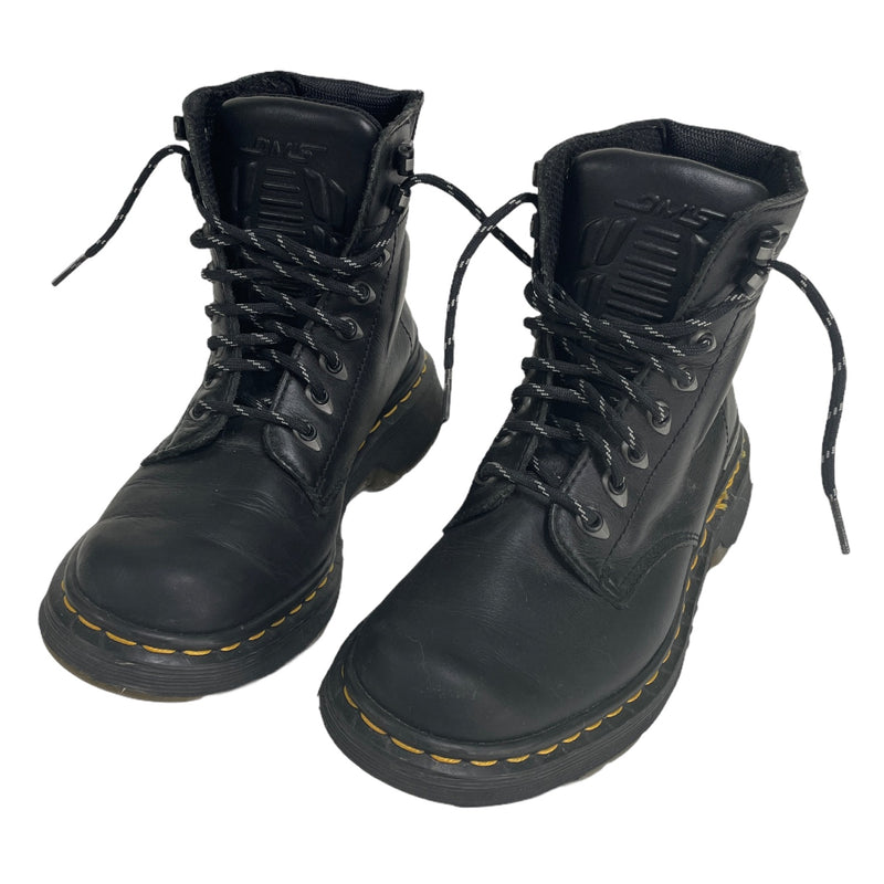 Dr Doc Martens DM'S Womens Black Leather Combat Motorcycle Ankle Boots 9785