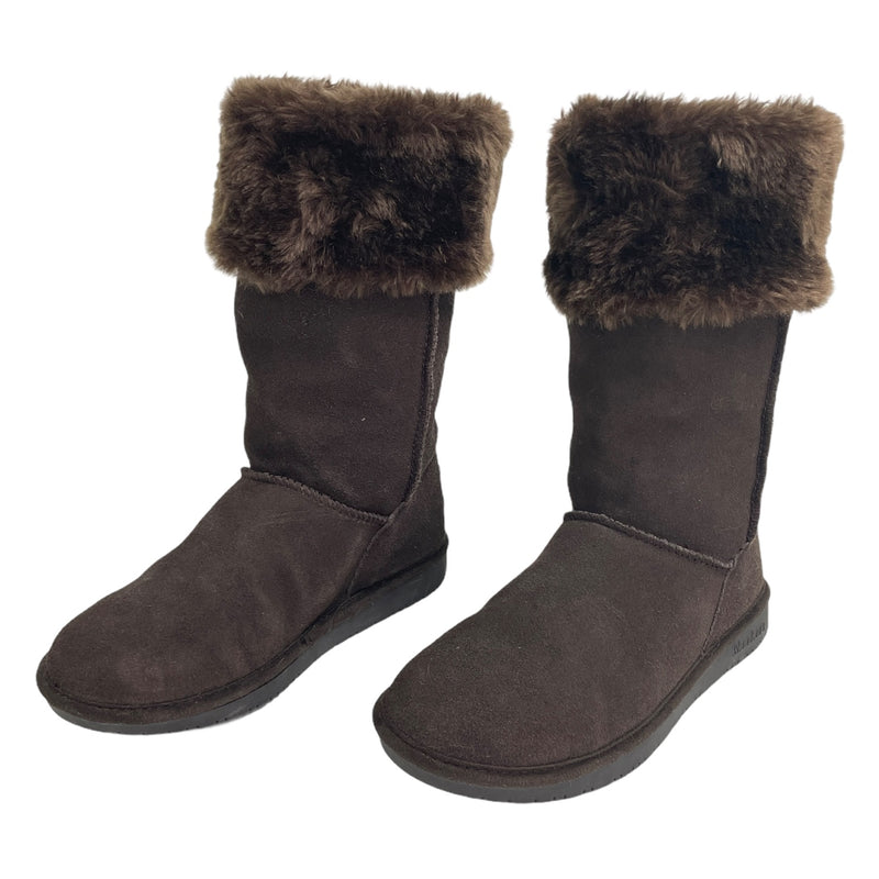 Skechers Australia Womens Faux Fur Chocolate Brown Pull On Boots 48007