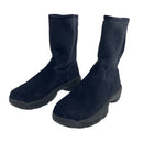 Lands End Womens Suede Fleece Rear Zipper Boots 93160