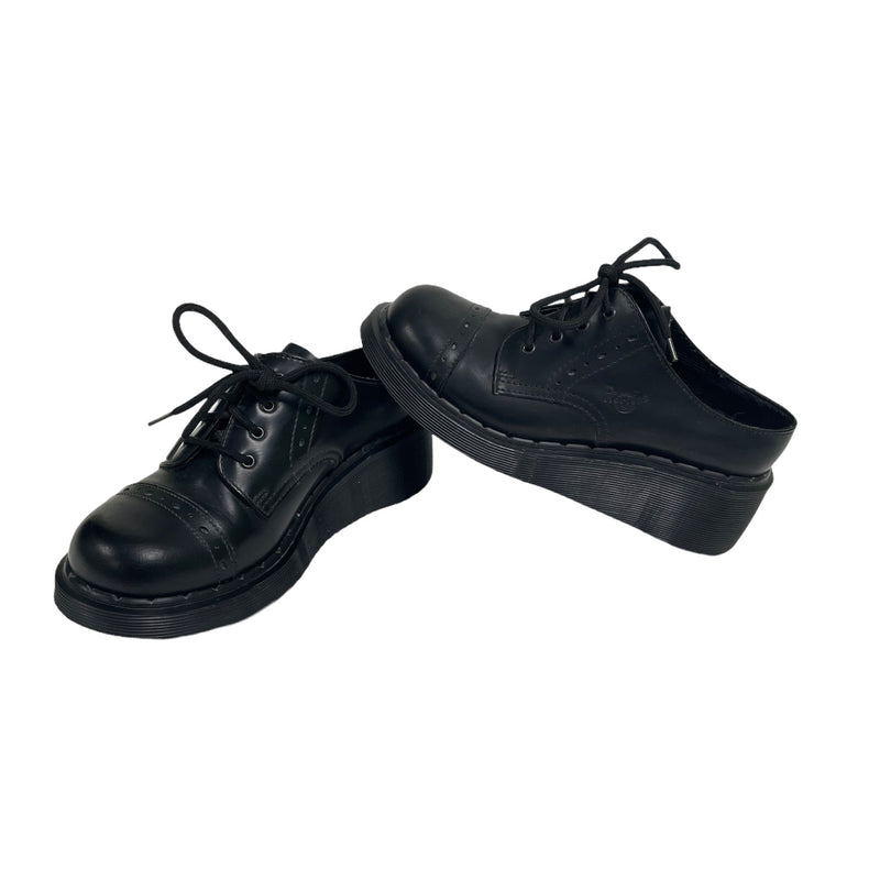 Dr Doc Martens Vintage Women's Black Leather Cap Toe Mule Slip On Shoes 3A39
