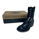 Harley Davidson Technica Women's Black Leather Buckle Lace Up Boots 81407