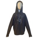 Realtree Buckhorn River Mens Charcoal Grey Camo Hooded Deer Head Sweatshirt