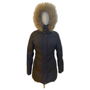 Marc New York Womens Charcoal Grey Long Puffer Fur Hood Jacket Coat